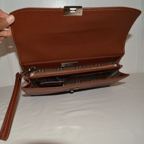 BURBERRY london clutches brown leather - Picture 7 of 16